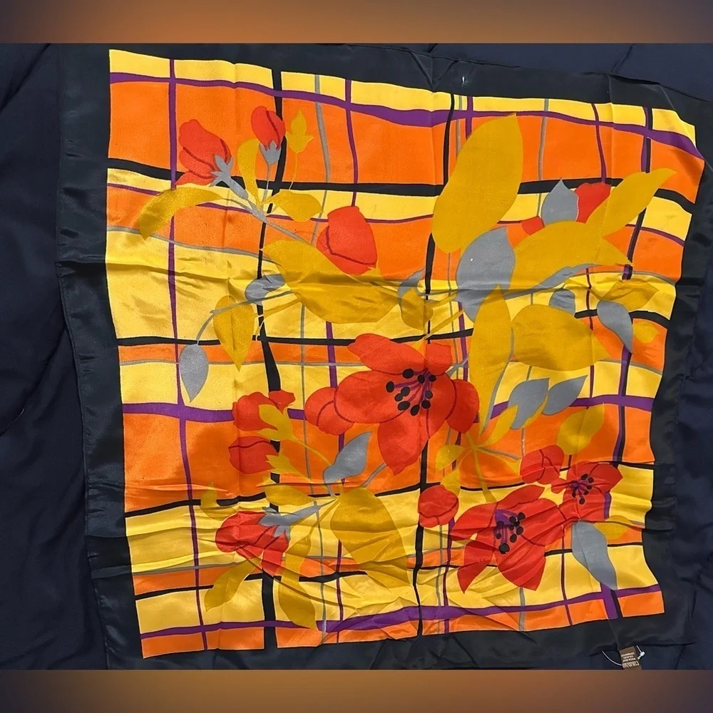 Raj Vibrant Yellow and Orange Scarf vintage, new in package stocking stuffer!
